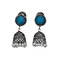 Indian Oxidized Jhumka Earrings for Women - Indian Oxidized Bell Tassel Jhumki Ethnic Chandbali Earrings Faux Pearls with Oxidized Platting Bollywood Style Dangle Earring Jewelry for Bride